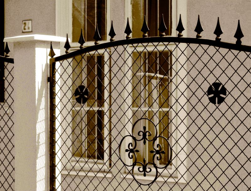 Metal Fence with Decorative Design