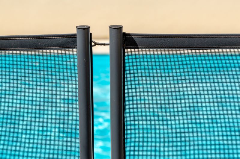 Mesh Fence with Pool Background