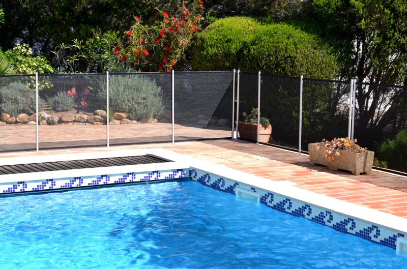 Safe Pool Area with Mesh Fence