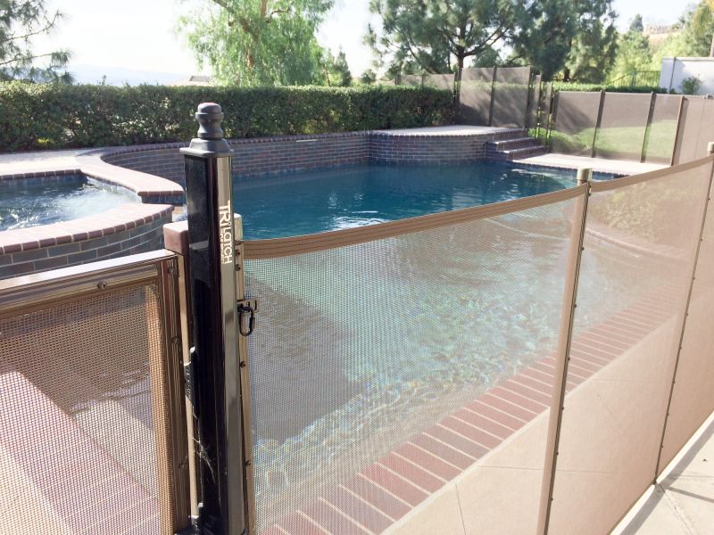 Mesh Fence with Pool Cover